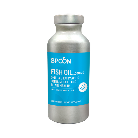 Spoon Omega 3 Fish Oil Supplement, 100mg, 100 Count Softgels